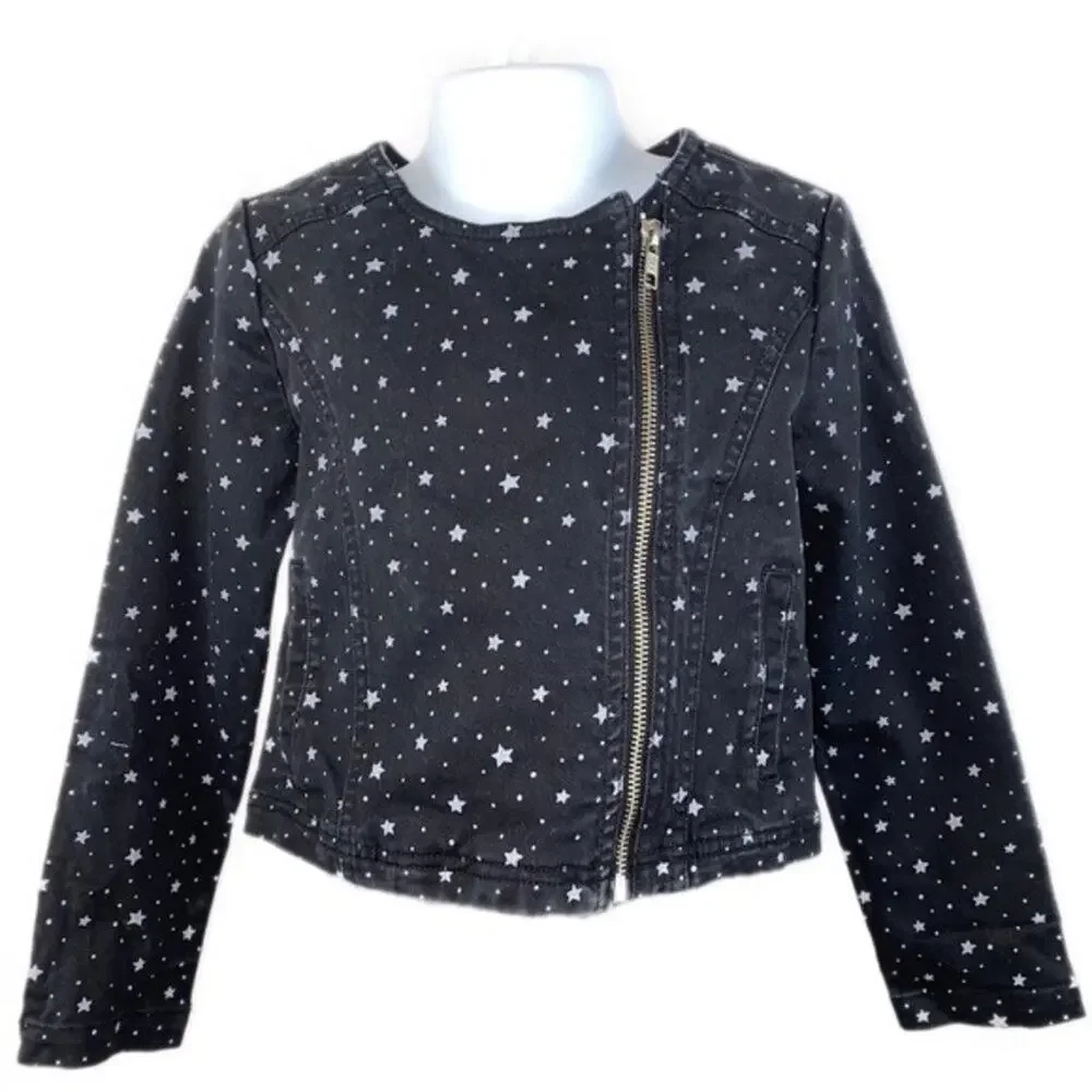 OshKosh Black Star Moto Jacket Size 6 / 6X